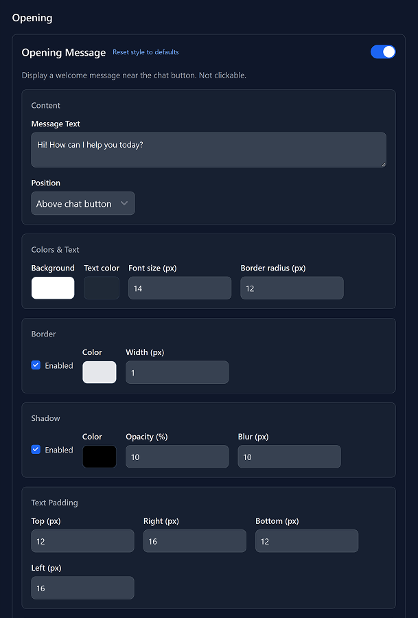 Options for modifying the selected element appear instantly