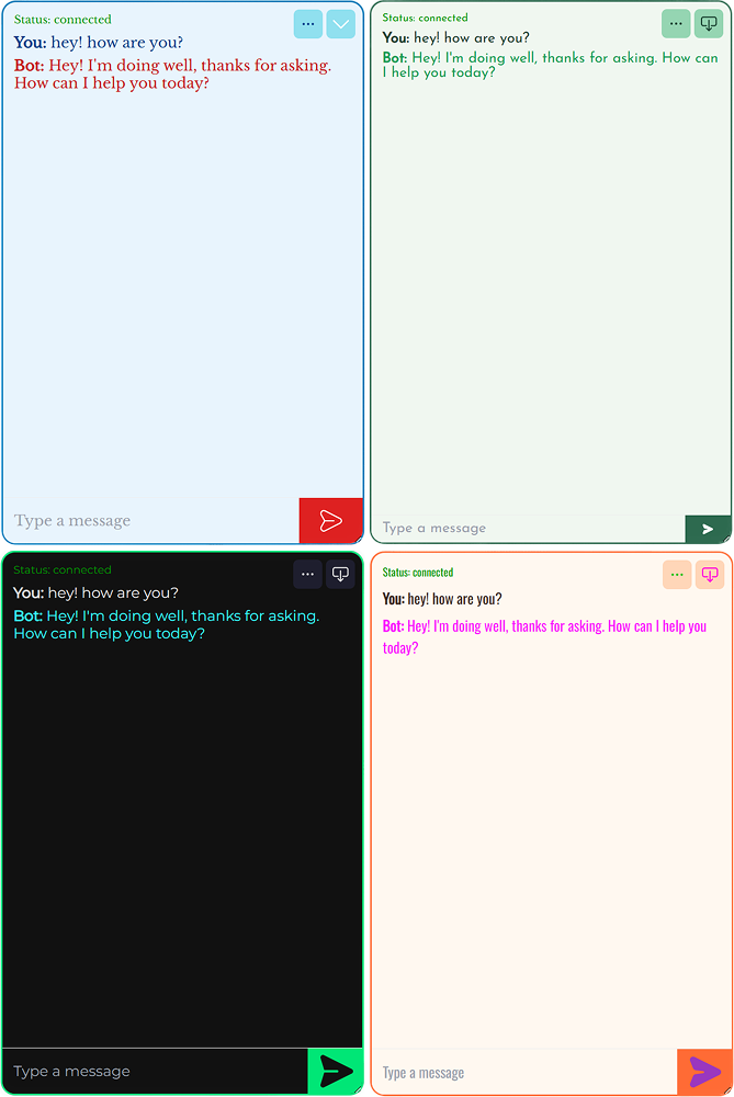 Chat color examples — match your brand palette in seconds